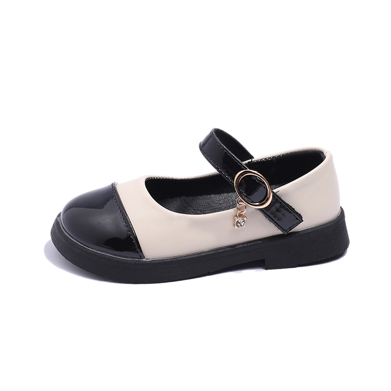 Girl's Leather Shoes 2023 Autumn New Children's Korean Style Soft Sole Casual Shoes Little Girl's Princess Shoes Single-layer Shoes Student Shoes