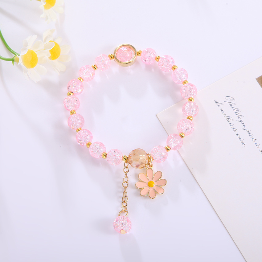 Flower Bracelet Ins Handmade Design Popcorn Crystal Bracelet Korean Girl's Personality Best Friend Couple's Bracelet Daisy