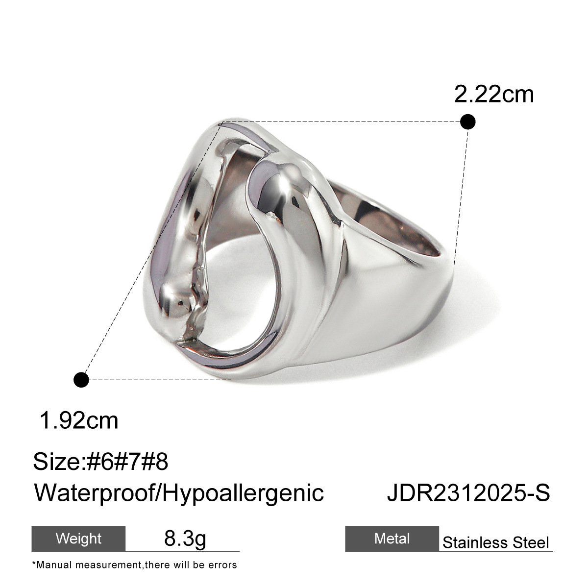anello in acciaio inossidabile dorato con goccia d'acqua, design unico, senso di nicchia, anello in acciaio al titanio di alta qualità_voghion.com