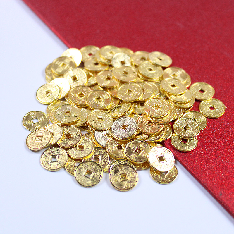 Fortune tree Crafts accessories copper coins/alloy copper coins 2.0cm Golden Lucky Dragon and Phoenix copper coins epoxy accessories