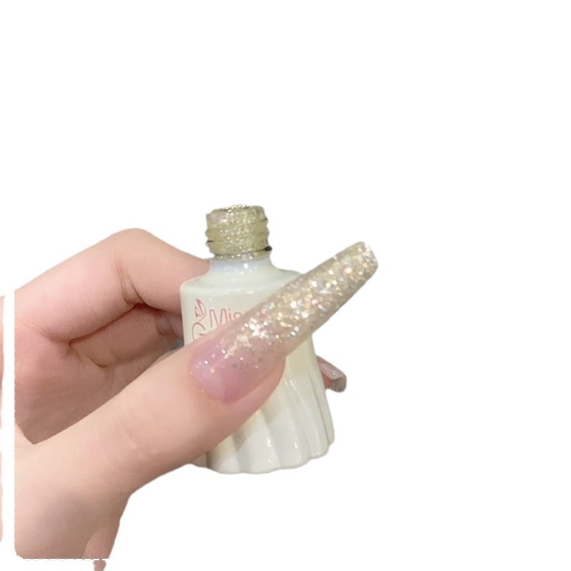 2024 new flash moonlight coconut milk nail polish glue net red fine sparkling powder sequins glue nail art special phototherapy glue