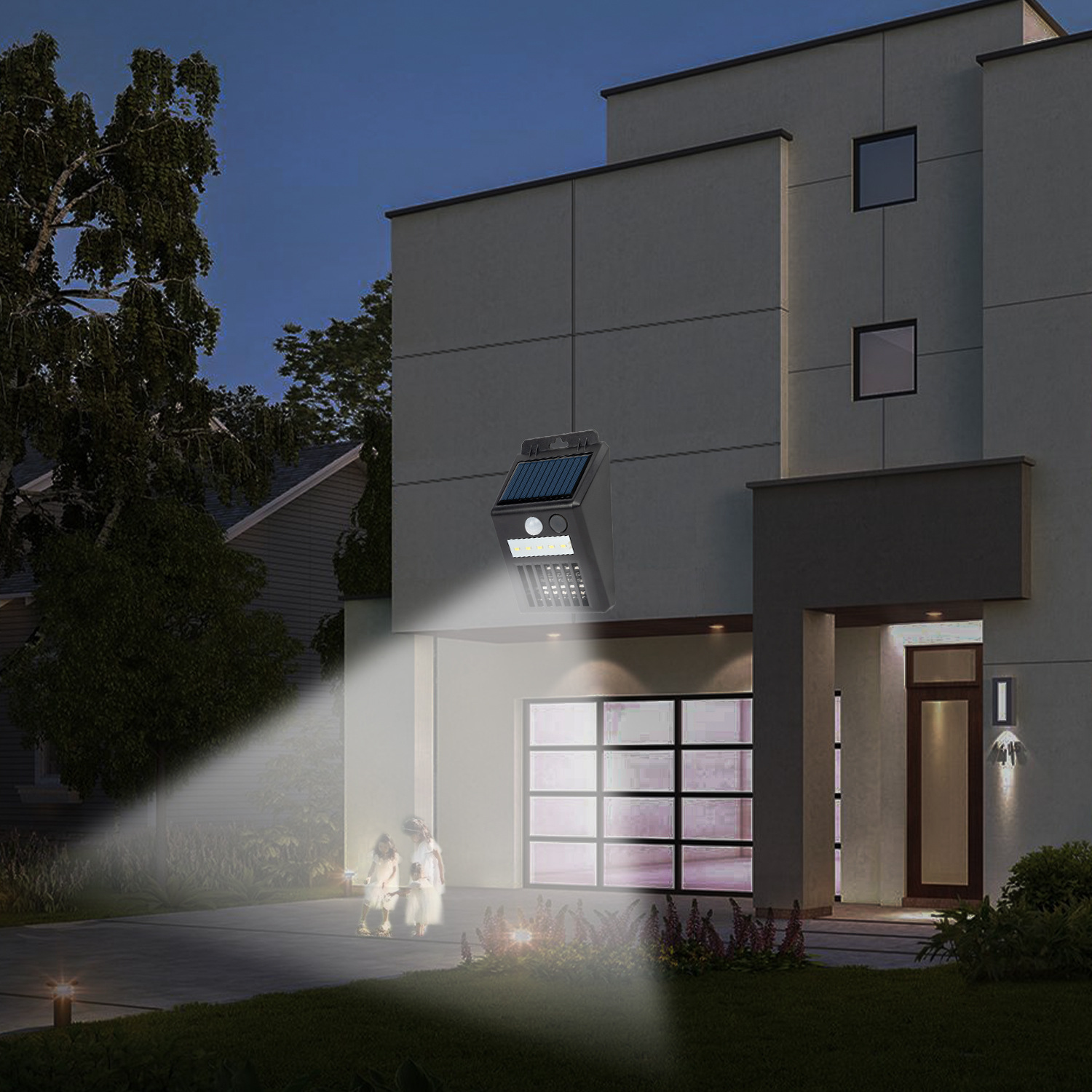 Cross-border new solar anti-mosquito wall lamp human body induction lamp outdoor courtyard camping led lighting mosquito catcher