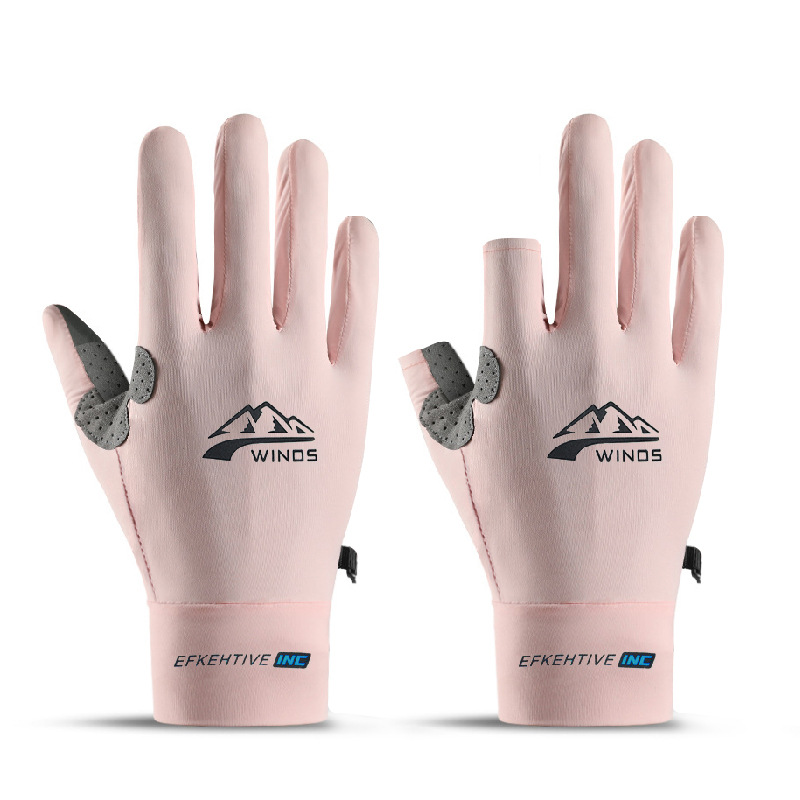 Gloves Men And Women Wear-resistant Breathable Full Finger Sunscreen Mesh Touch Screen Ice Silk Cycling Fishing Half Finger Gloves_voghion.com