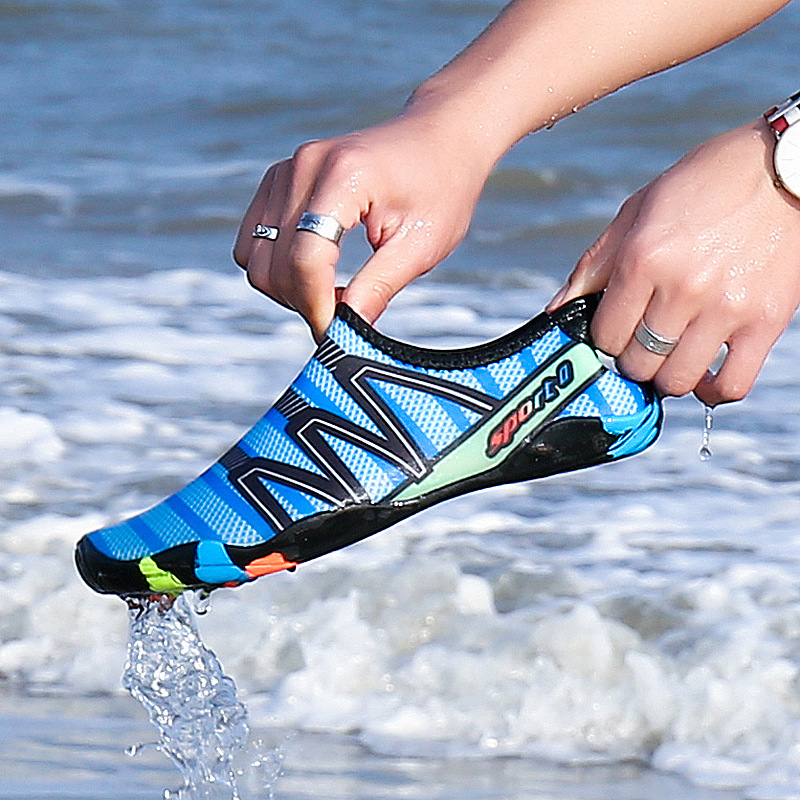 Beach socks shoes men's and women's diving snorkeling children's wading swimming shoes soft shoes anti-cut red foot skin-sticking running shoes