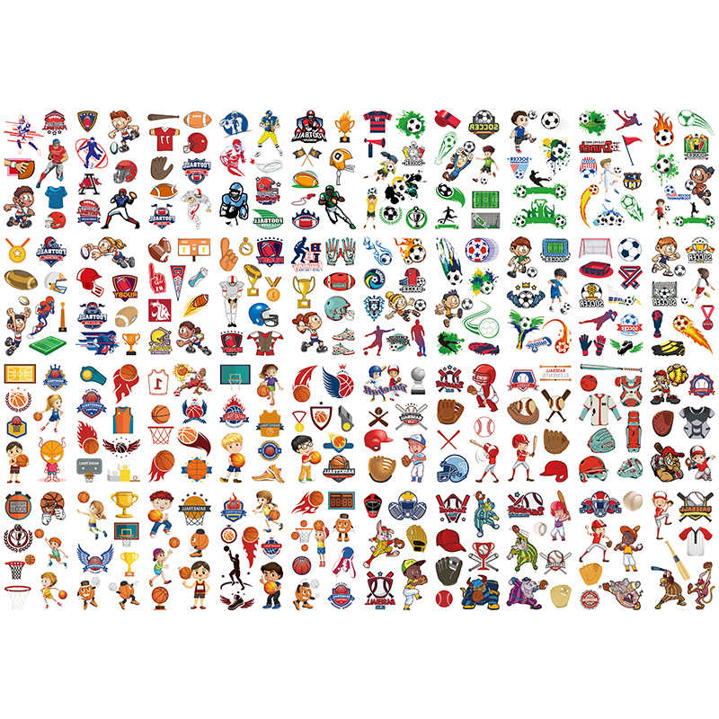 Football tattoo stickers waterproof sweat fan games European World Cup club face temporary tattoo stickers