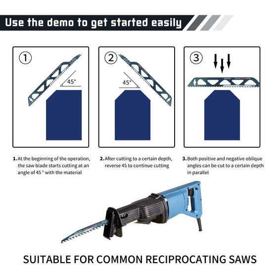 Reciprocating saw saber saw blade alloy saw blade aerating block cutting red brick cement stone woodworking chainsaw cutting machine