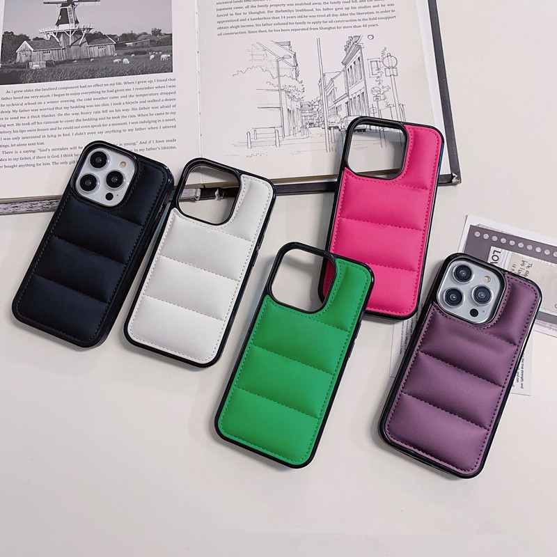 車線真羽絨服適用iPhone15Promax保護套14Pro羽絨服11/12/13/mini