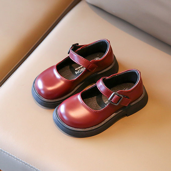 2024 Spring and Autumn New Korean Style Girl's Leather Shoes Girl's Fashion Princess Shoes Baby's Soft-soled Mary Jane Shoes