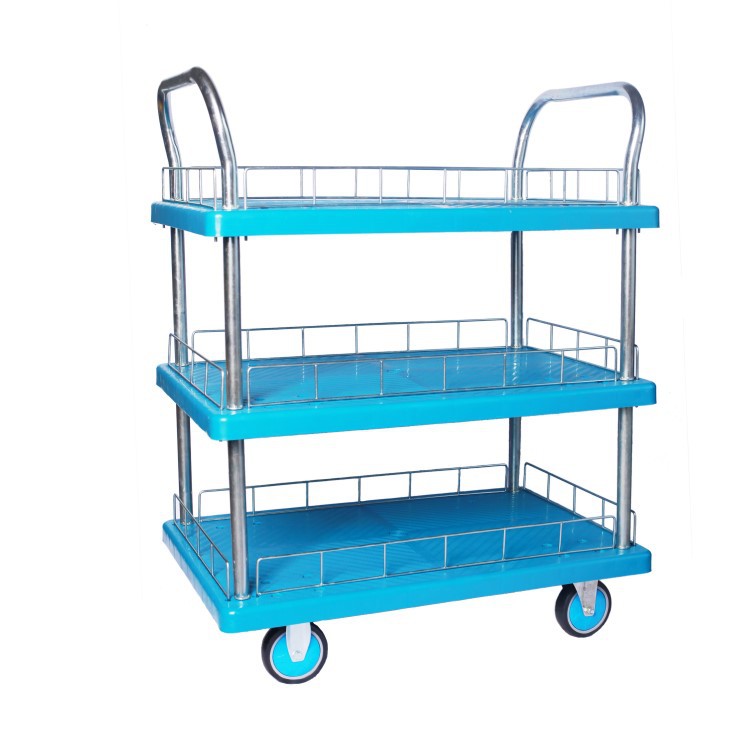 Double-layer cart cart three-layer multi-layer flat cart stall fence handling pull truck warehouse material turnover vehicle