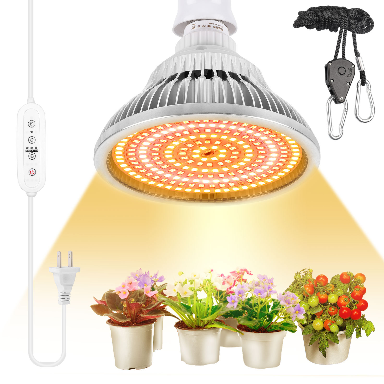 led plant growth lamp cross-border high-power plant lamp 150W full spectrum greenhouse seedling flower plant lighting