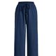 Amazon cross-border foreign trade European and American new women's casual solid color drawstring straight micro-pull pocket casual pants