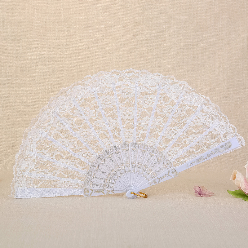 Shake Tone Same Style Lace Fan Retro Style Female Lolita Folding Fan Photo Props Cheongsam Show Fairy Cute Fan
