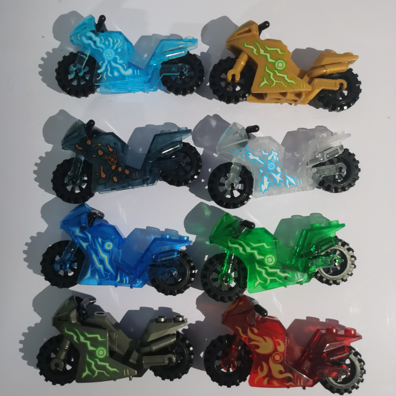 Compatible with Lego Phantom Gold Ninja Man Motorcycle Flying Ninja Little Man Boy Assembled Toy Blocks