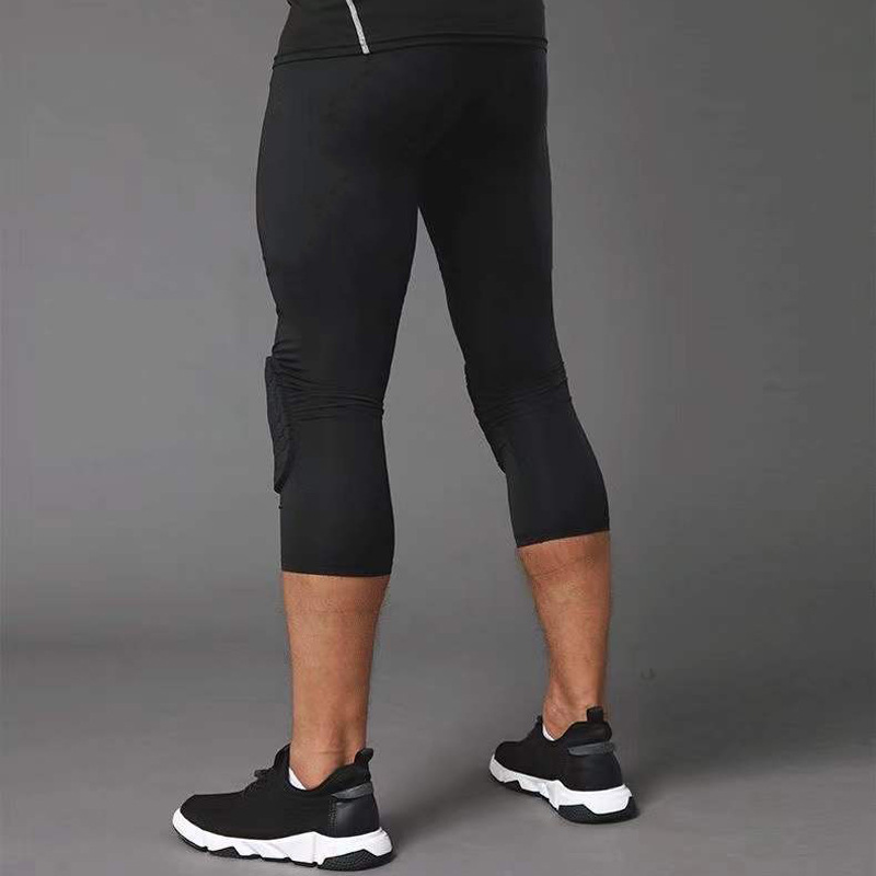 Basketball Tight Anti-collision Pants Men's Cropped Professional Honeycomb Sports Leggings Knee Sports Protector Playing Equipment