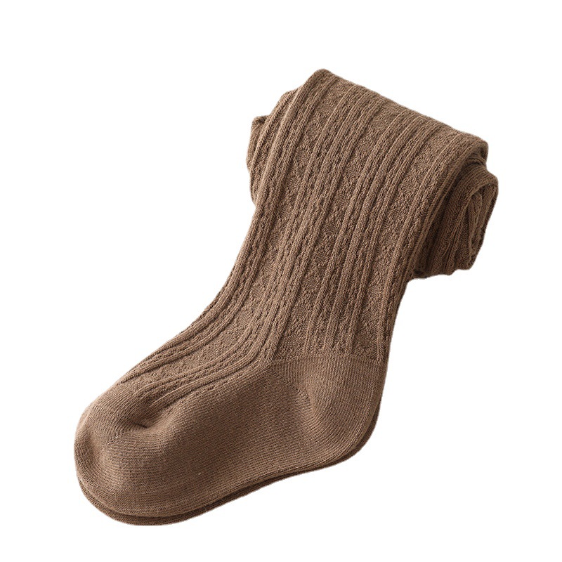 2021 autumn girls' pantyhose twist light plate children's bottoming socks combed cotton long socks cross-border baby socks