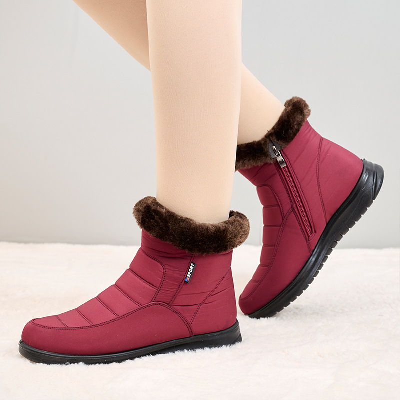 2022 foreign trade New plus size cotton-padded shoes women's fleece-lined thickened cross-border snow boots Women's rubber bottom low-top women's cotton-padded shoes