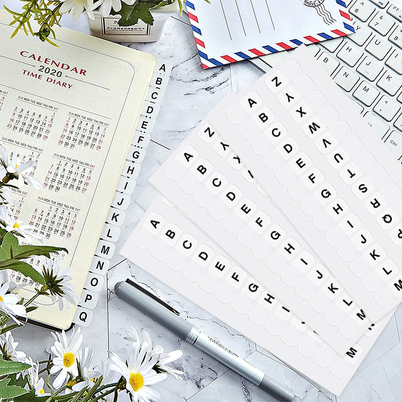 Morandi Student Classification Sticker Letter Index Label Writing Adhesive Color Bookmark Letter Strong Adhesive Sticker