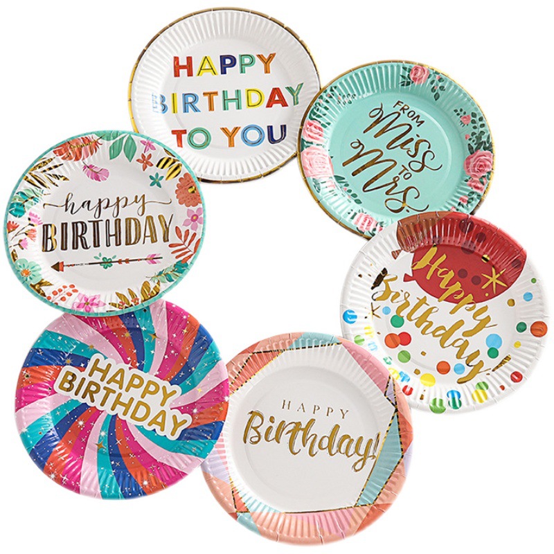 Children's Birthday Party Disposable Plate Picnic Plate Cake Plate Large Paper Plate Dessert Table Decoration Tableware