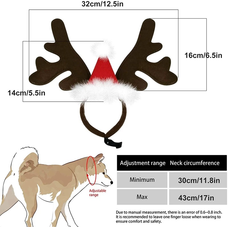 Christmas dog supplies elk headband Santa hat pet Christmas cool dog clothing cute headdress accessories