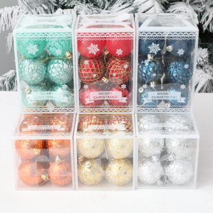 New cross-border wholesale Christmas Ball 12PCs Christmas decoration Christmas tree pendant ornament painted pendant