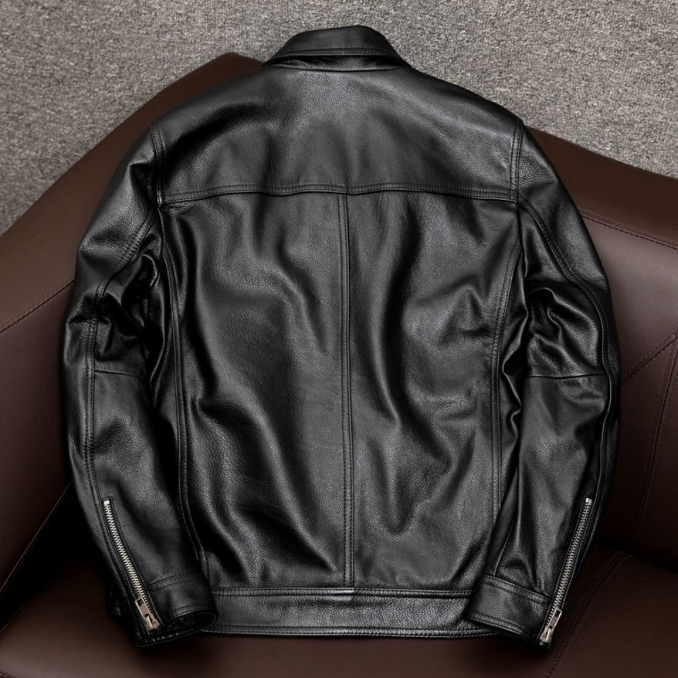 Young and middle-aged men's autumn and winter leather jacket plus size pu outer wear casual leather jacket short men's Korean-style trendy jacket