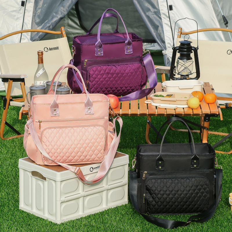 New Cross-border Large Capacity Fashion Lunch Bag Hot-pressed Waterproof Leak-proof Storage Bag Travel Bag picnic bag Mummy bag