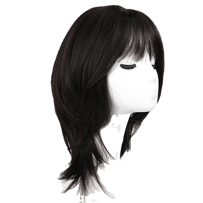 European and American Fashion Women's Wig Long Hair Buckle Clavicle Hair Cover Cross-border E-commerce Can Beveled Air Bangs Wig