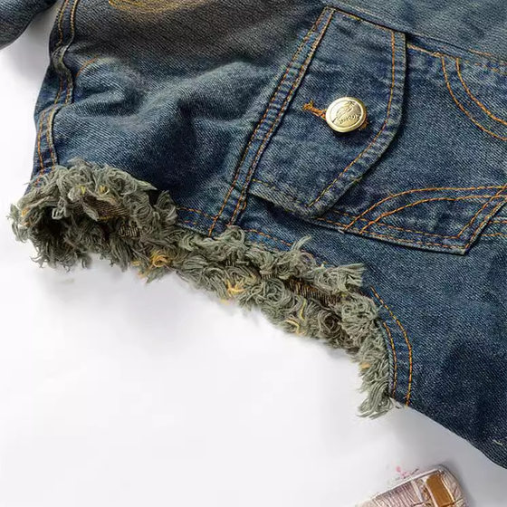 Men's Korean-style slim-fit trendy men's denim vest large size foreign trade motorcycle vest vest