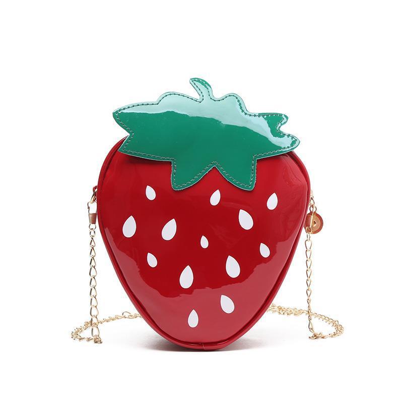 Bag Women's New Fashionable Korean-style Chain Cartoon Girls ins Super Popular All-match Strawberry Crossbody Shoulder Bag