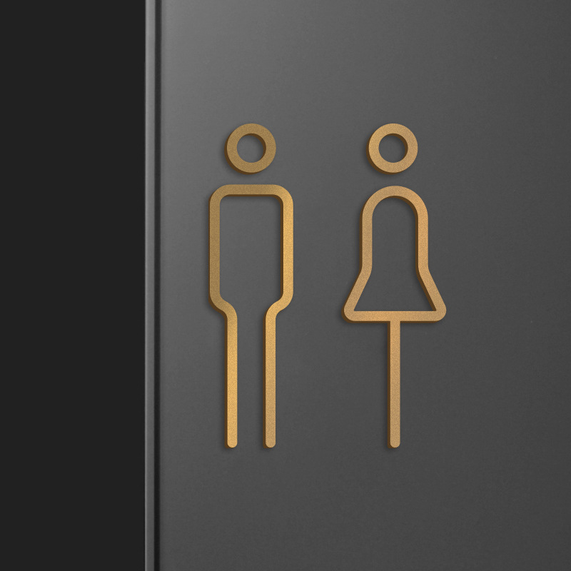 5ZW Wholesale Shop Hotel Homestay 3D Stereo Men's Toilet Women's Toilet Toilet Toilet Wall Stickers Toilet Door