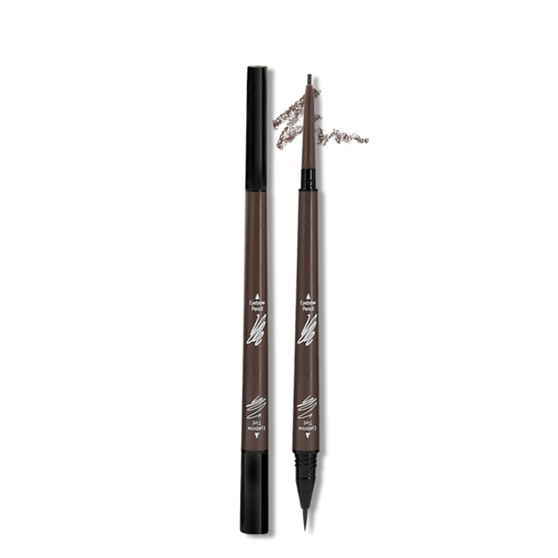Music Flower Cross-border New Double Eyebrow Pen Extremely Fine Micro-carved Pattern Waterproof Non-makeup Eyebrow Pen Explosions Cosmetic