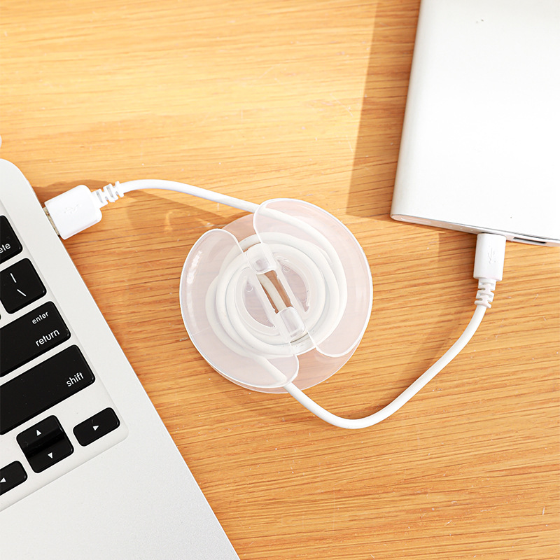 Kitchen electrical power cord winder wall-mounted plug fixed hook mobile phone charger data cable organizer