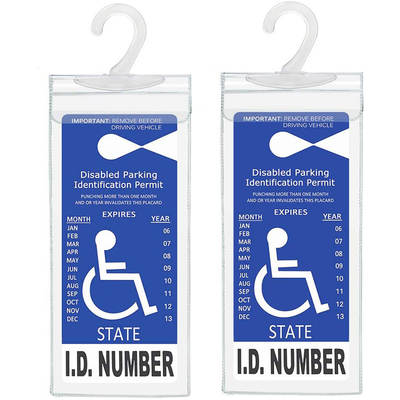 Amazon disabled placard hook bag PVC transparent disabled card parking slogan storage bag