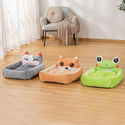 Kennel Four Seasons Universal Non-removable and Washable Dog Bed Dog Mat Cross-border Internet Celebrity Cartoon Cat Nest Pet Nest Pet Supplies