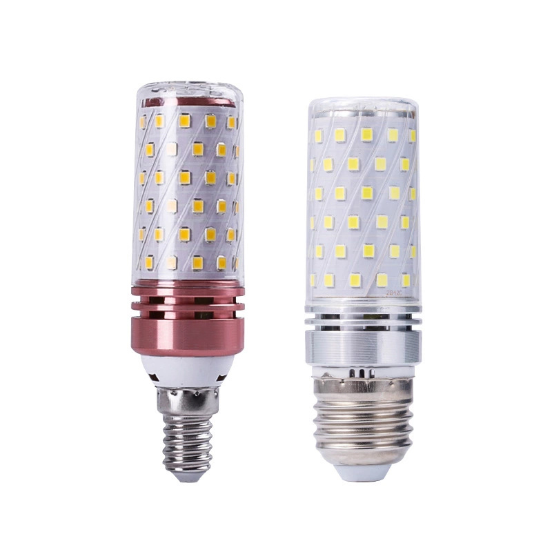 led light head strong candle bulb e14e27 screw mouth household intelligent three-color light changing 12w16wled corn bulb