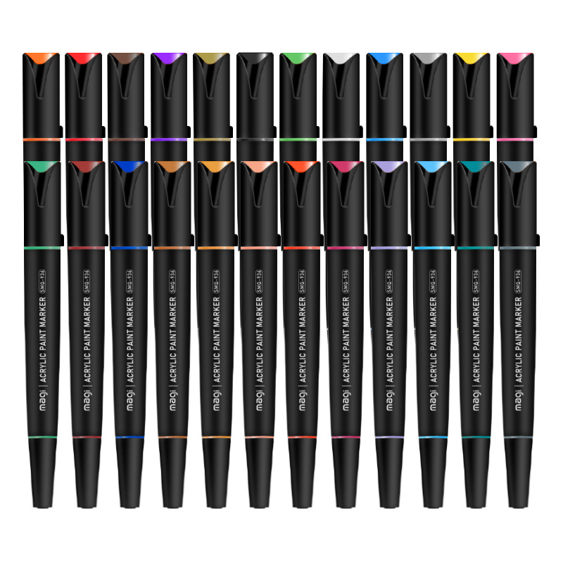 in stock wholesale double head acrylic marker waterproof DIY hand painted stone ceramic graffiti pen art painting pen