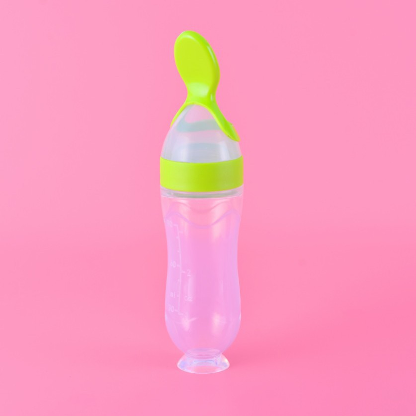 Factory Direct Baby Food Bottle Rice Pudding Squeezer Spoon Infant Feeding Spoon Suction Cup Rice Pudding Feeding Milk Bottle