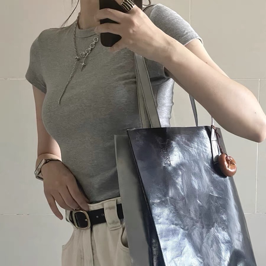New basic all-match inner wear outer wear slim slimming round neck top shoulder sports short sleeve T-shirt female 3040