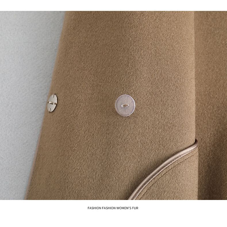 Korean style woolen coat for women 2023 autumn and winter New Western style age-reducing mid-length double-sided wool coat for women fashion_voghion.com