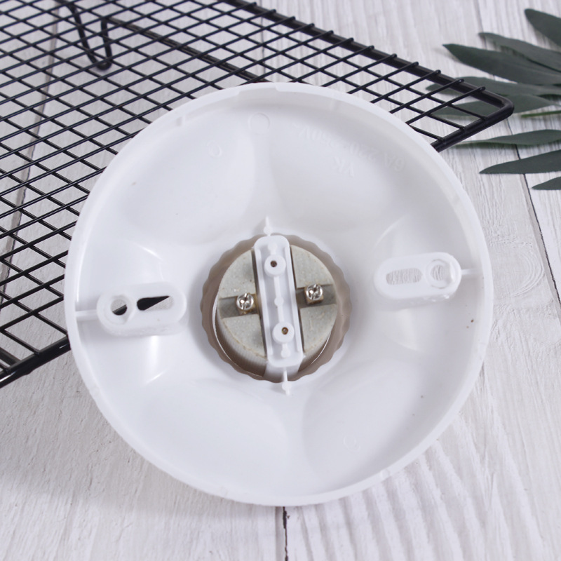 Round lamp holder e27 spiral lamp mouth ceramic large base flat lamp holder open-mounted LED lamp holder lamp lighting accessories