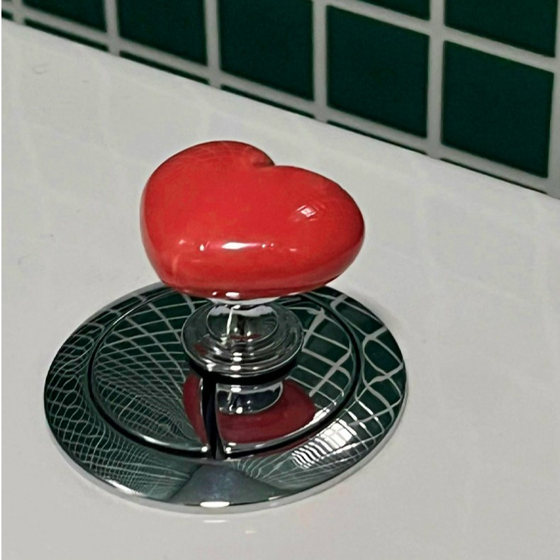 Color heart-shaped toilet press creative toilet toilet tank button auxiliary device fashion love button