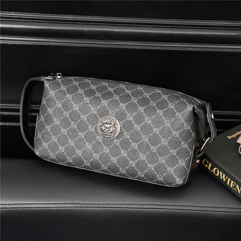 2024 New Korean Style Men's Bag Business Casual Clutch Bag Chinese Style Clutch Bag Envelope Bag Mobile Phone Bag Small Bag