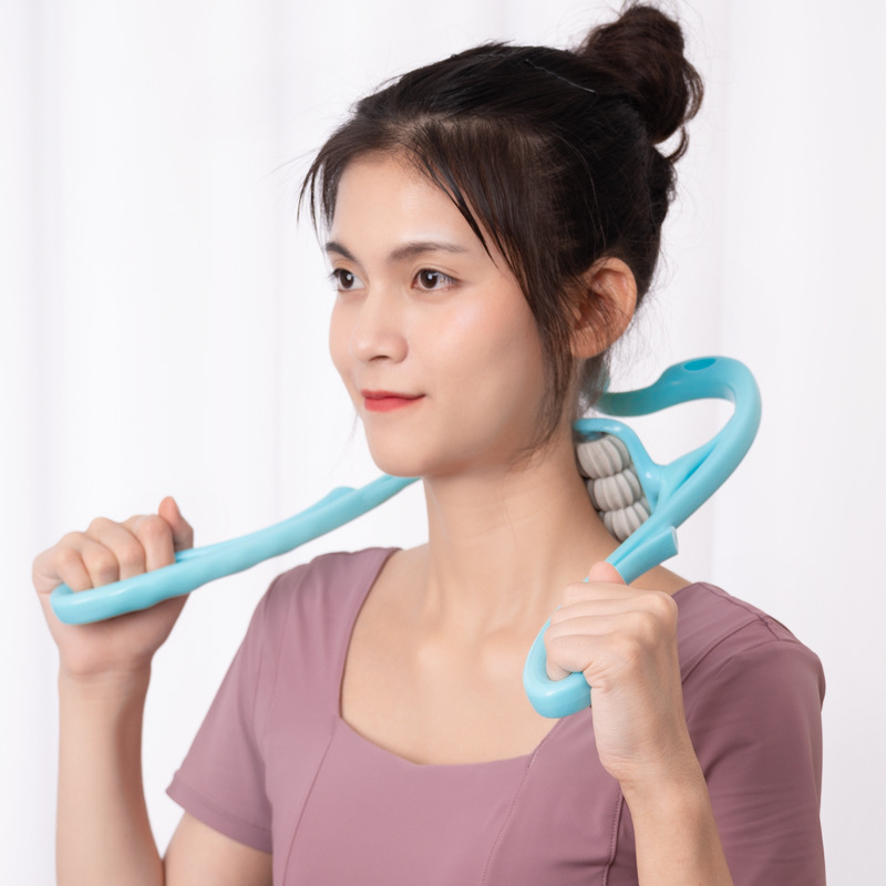 Cervical massager manual massage neck shoulder massager six-wheel massager clip neck artifact good shu fu
