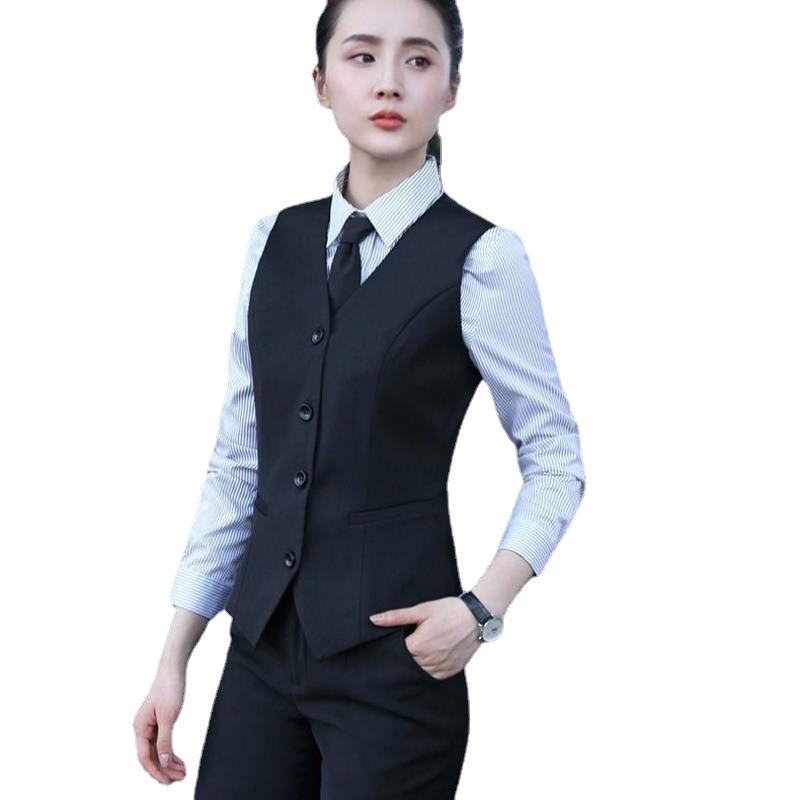 2024 Korean style women's vest spring and autumn short professional suit vest small vest slim slimming workwear jacket waistcoat