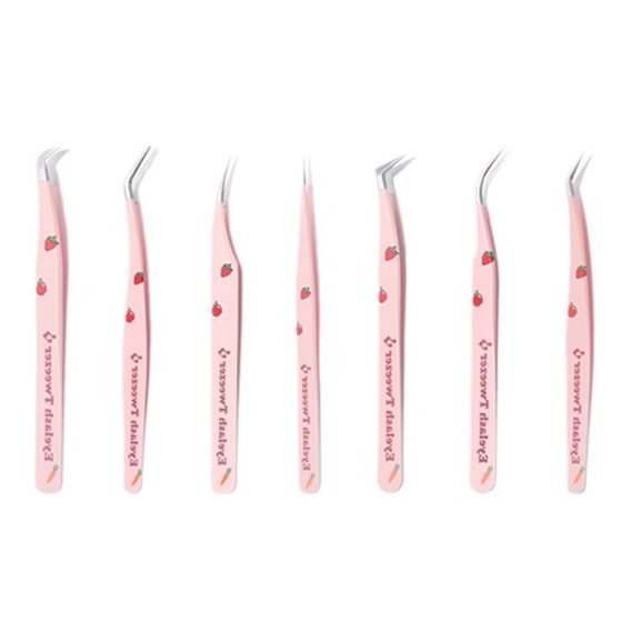 False Eyelash Tweezers suit High Precision Eyelash Specialist Grafting Gold Feather Clip Stainless Steel Eyelash Curler Eyelash Tweezers