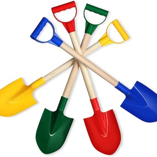 Cross-border high-quality children's beach toy set thickened size wooden handle shovel sand digging sand water tools