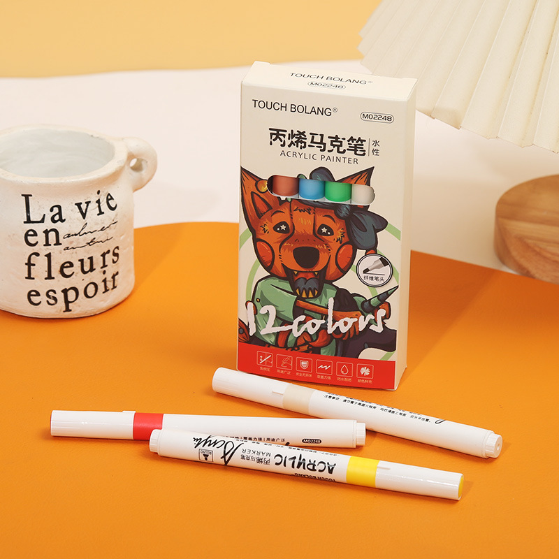 Cross-border acrylic marker pen penpeak opaque watercolor pen children acrylic pen art color brush