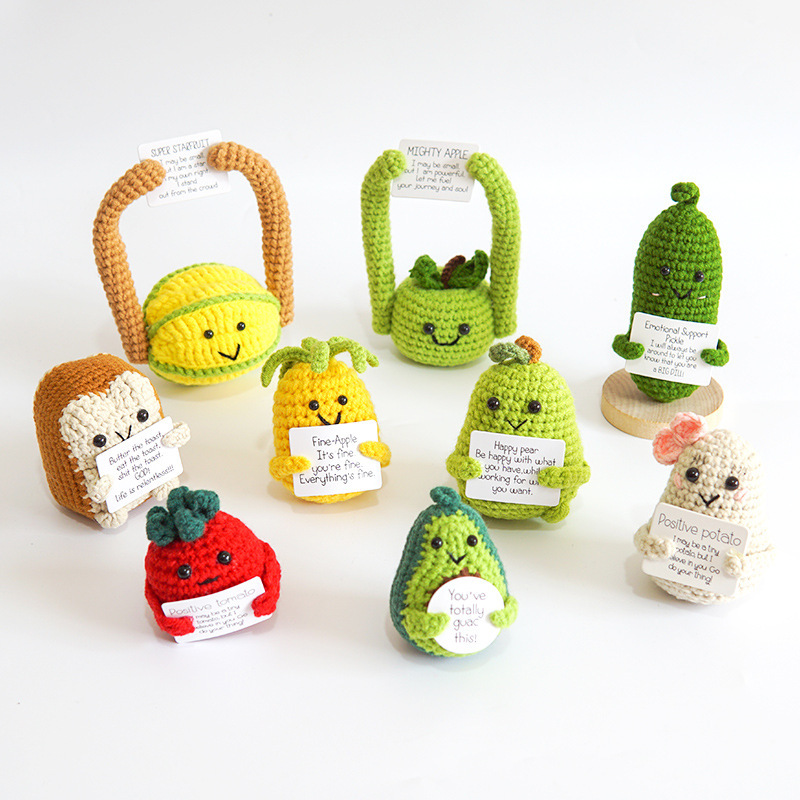 Cross-border Funny Expression Potato Doll Wool Knitted Active Card Cucumber Toy Desktop Christmas Ornaments