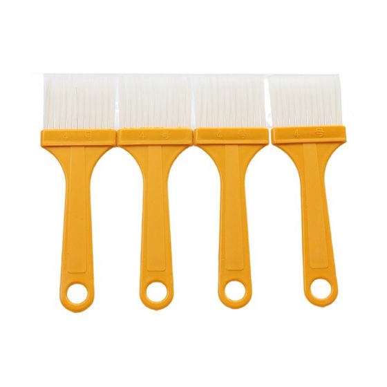 Factory wholesale thin handle plastic board brush 4mm thick yellow handle brush small keyboard brush oil dip sauce barbecue brush