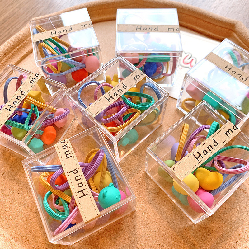 Creative summer children's hair rope girls' hair accessories color rubber band dopamine hair rope hair band Korean style stall